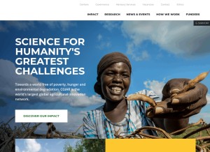 How cgiar.org looks like on a tablet such as an iPad.