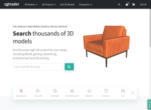 How cgtrader.com looks like on a tablet such as an iPad.