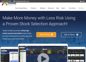 How chaikinanalytics.com looks like on a tablet such as an iPad.