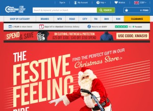 How chainreactioncycles.com looks like on a tablet such as an iPad.