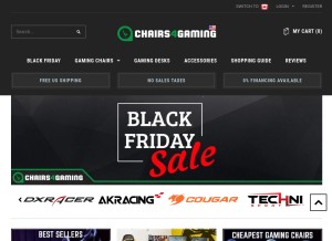 How chairs4gaming.com looks like on a tablet such as an iPad.