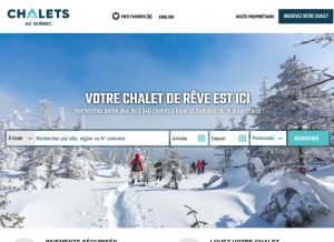 How chaletsauquebec.com looks like on a tablet such as an iPad.