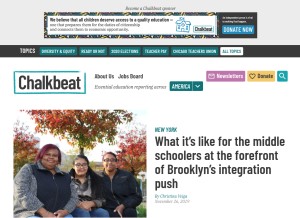 How chalkbeat.org looks like on a tablet such as an iPad.