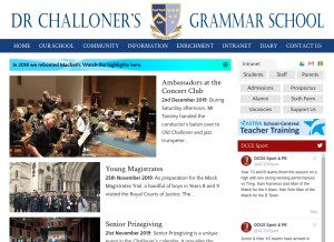 How challoners.net looks like on a tablet such as an iPad.