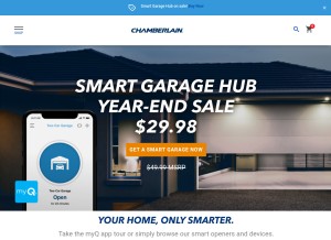 How chamberlain.com looks like on a tablet such as an iPad.