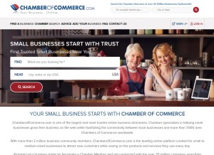 How chamberofcommerce.com looks like on a tablet such as an iPad.