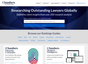 How chambers.com looks like on a tablet such as an iPad.