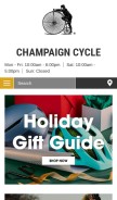 How champaigncycle.com looks like on a mobile device such as an iPhone.