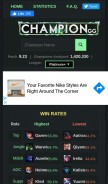 How champion.gg looks like on a mobile device such as an iPhone.