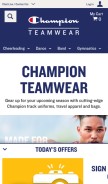 How championteamwear.com looks like on a mobile device such as an iPhone.