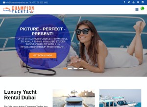 How championyachts.ae looks like on a tablet such as an iPad.