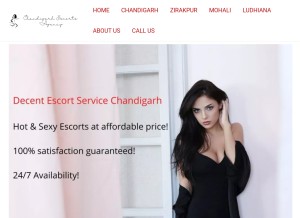 How chandigarhescortagency.in looks like on a tablet such as an iPad.