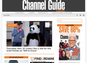 How channelguidemag.com looks like on a tablet such as an iPad.