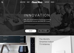 How channelmastertv.com looks like on a tablet such as an iPad.