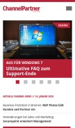 How channelpartner.de looks like on a mobile device such as an iPhone.