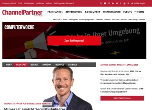 How channelpartner.de looks like on a tablet such as an iPad.