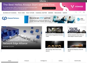 How channelpartnersonline.com looks like on a tablet such as an iPad.