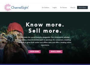 How channelsight.com looks like on a tablet such as an iPad.