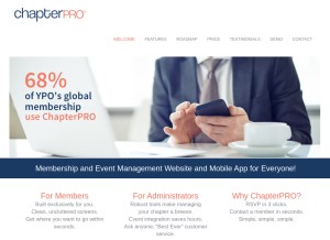 How chapterpro.com looks like on a tablet such as an iPad.