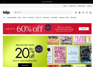 How chapters.indigo.ca looks like on a tablet such as an iPad.