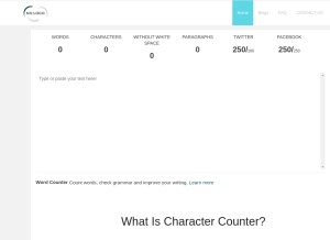 How charactercounter.cc looks like on a tablet such as an iPad.