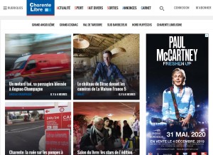 How charentelibre.fr looks like on a tablet such as an iPad.