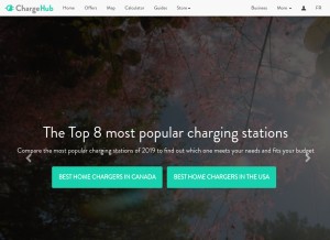 How chargehub.com looks like on a tablet such as an iPad.