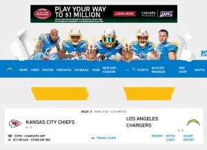 How chargers.com looks like on a tablet such as an iPad.