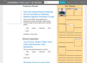 How charismapodcastnetwork.com looks like on a tablet such as an iPad.
