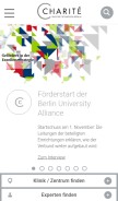 How charite.de looks like on a mobile device such as an iPhone.