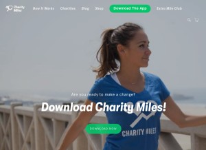 How charitymiles.org looks like on a tablet such as an iPad.
