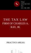 How charlesraylaw.com looks like on a mobile device such as an iPhone.