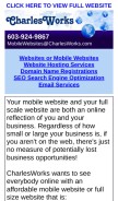 How charlesworks.com looks like on a mobile device such as an iPhone.