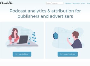 How chartable.com looks like on a tablet such as an iPad.