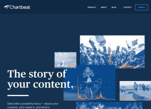 How chartbeat.net looks like on a tablet such as an iPad.