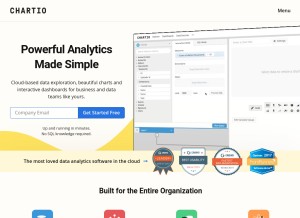 How chartio.com looks like on a tablet such as an iPad.