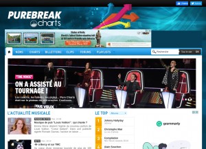 How chartsinfrance.net looks like on a tablet such as an iPad.