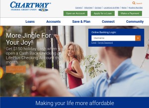 How chartway.com looks like on a tablet such as an iPad.