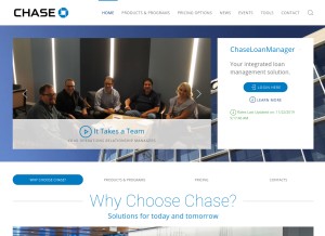 How chaseb2b.com looks like on a tablet such as an iPad.