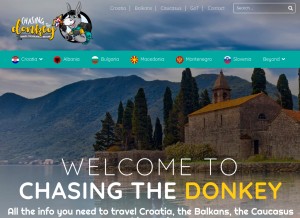 How chasingthedonkey.com looks like on a tablet such as an iPad.