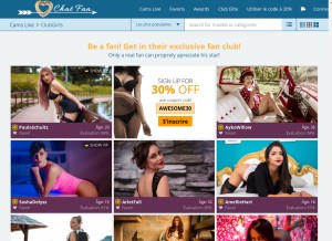 How chat.fan looks like on a tablet such as an iPad.