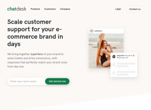 How chatdesk.com looks like on a tablet such as an iPad.