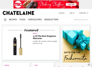 How chatelaine.com looks like on a tablet such as an iPad.