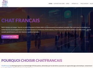 How chatfrancais.org looks like on a tablet such as an iPad.