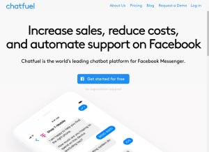 How chatfuel.com looks like on a tablet such as an iPad.