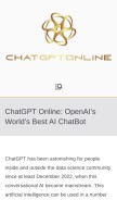 How chatgptonline.tech looks like on a mobile device such as an iPhone.