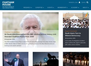 How chathamhouse.org looks like on a tablet such as an iPad.