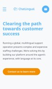 How chatlingual.com looks like on a mobile device such as an iPhone.