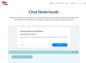 How chatnederlands.org looks like on a tablet such as an iPad.
