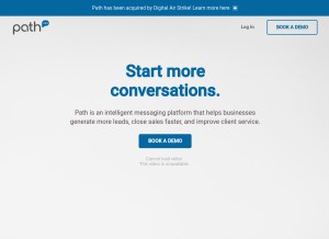 How chatpath.com looks like on a tablet such as an iPad.